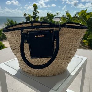 JACQUEMUS Le Panier Soleil woven straw tote bag